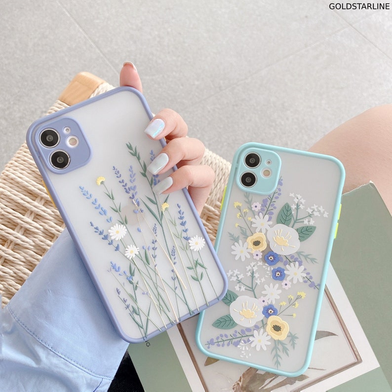 Lavender Flower Floral Matte Frosted Phone Case For iPhone 12 Etsy