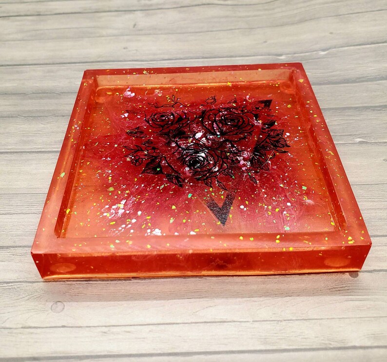 set of coasters Rose coasters red coasters square coasters