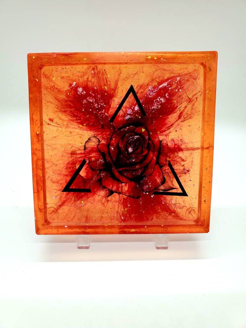 set of coasters Rose coasters red coasters square coasters