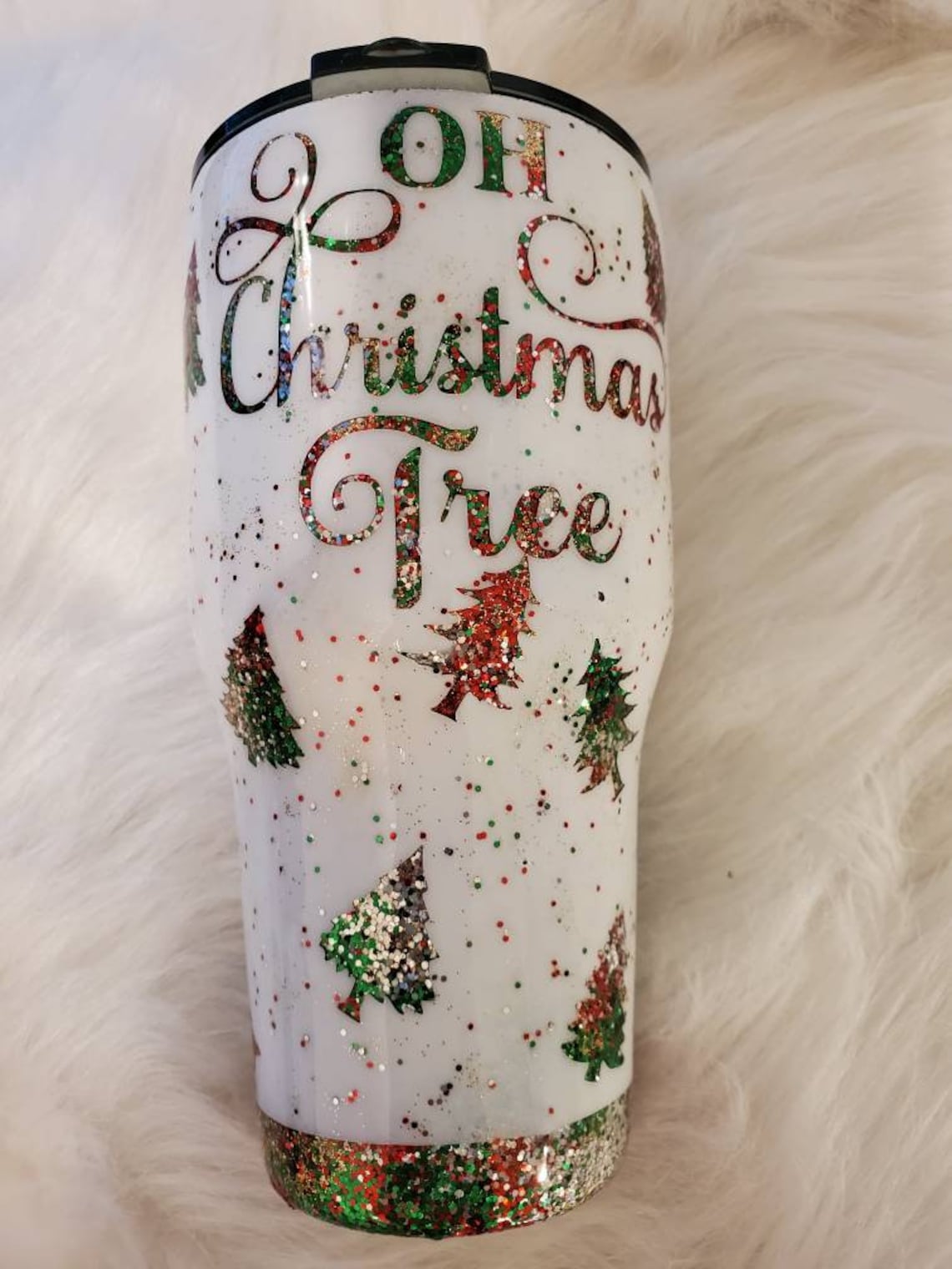 Peek a boo custom made epoxy tumbler. Christmas tree 30 Etsy Tumbler Christmas