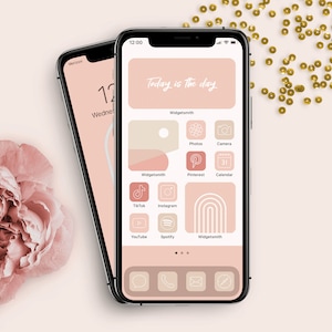 RAINBOW iOS 14 Estetica per personalizzare la schermata iniziale di iPhone / 36 sfondi / 480 + icone di app / 100 widget / personalizzato / iOS 14