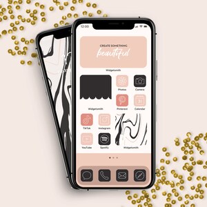 MARBLED iOS 14 Aesthetic to Customize iPhone Home Screen | 36 Wallpapers | 480+ App Icons | 80 Widgets | Custom | Personalized | iOS 14