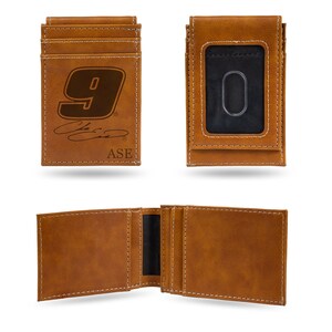 NASCAR Personalizada / Custom Laser Grabado Front Pocket Wallet - Peso delgado / ligero - Gran artículo de regalo