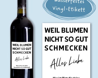 Gastgeschenk | Mitbringsel | Weinetikett personalisiert | Alles Liebe | Gute Wünsche | Gruß |