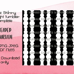 20oz Straight Skinny Tumbler Template Beaded Curtain Seamless