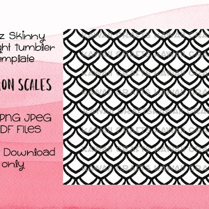 20oz Straight Skinny Tumbler Template Dragon Scales Seamless