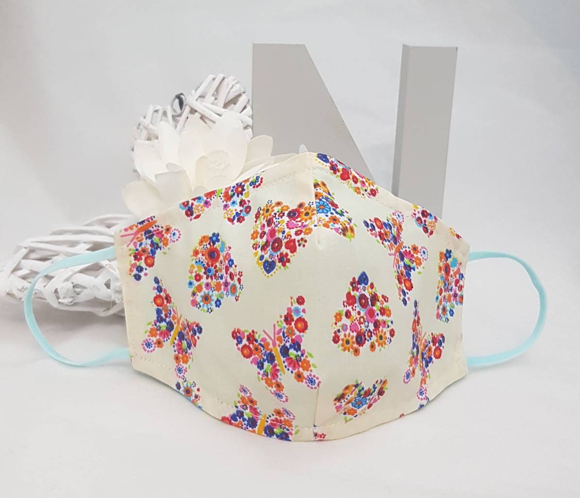 Face Mask Gift Set Size Medium Floral Hearts Reversible Etsy UK