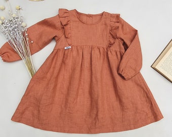 Linen girls dress - Linen toddler dress ~ Linen baby girl clothes ~ Baptism dress ~ Baby girl dress ~ Flower girl dress ~ Summer dress