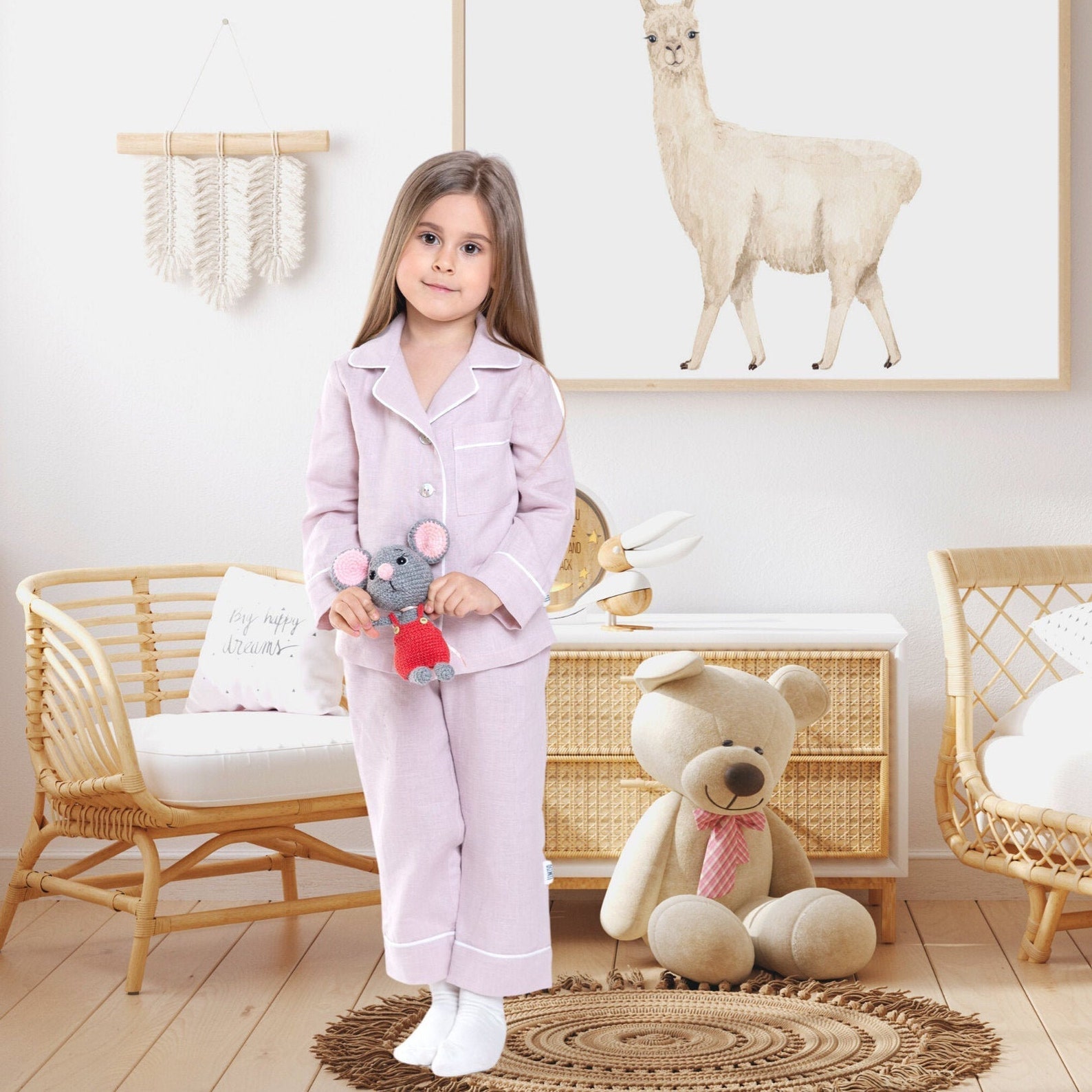 Linen baby pajamas Linen loungewear Pajamas with long sleeve Etsy