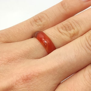 Stone ring • Agate • red-orange • Crystal ring, stone ring, ring gemstone, crystal ring, gemstone ring