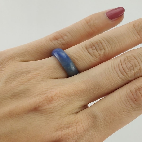 Blauquarz Steinring, Blauquarz Ring, Steinringe, Crystal Ring Blauquarz, Steinring Blauquarz, ring edelstein, crystal ring, Edelstein Ring