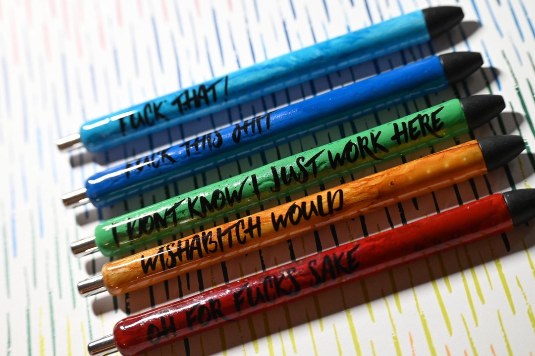 Explicit Work Gel Pens Cuss Word Gel Pens Work Gel Pens Custom Wood