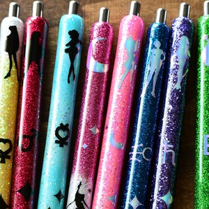 Sailor Moon Glitter Pen Set of 10, Anime Pens, Anime Gifts