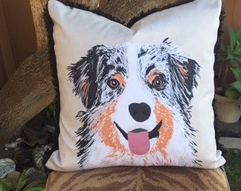 Australian Shepherd Pillow Etsy
