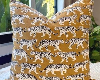 Leopard Print Pillow Cover: 20" x 20" Cotton Accent Pillow – Safari Jungle Vibe