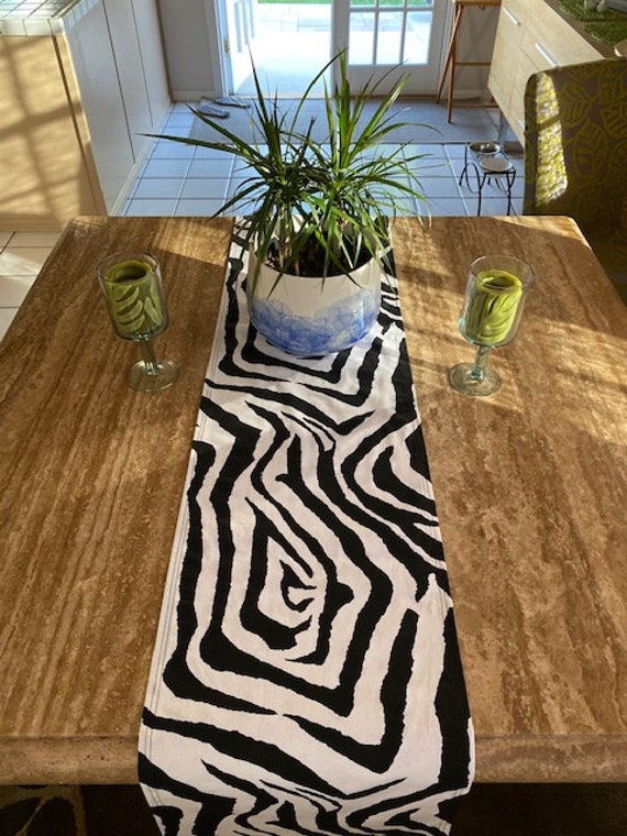 Zebra Print Table Runner/Bed Runner/16 x 89 Etsy