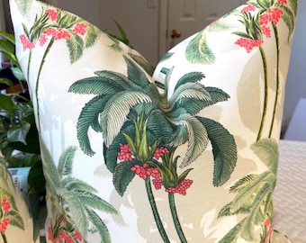 Tommy Bahama Palm Tree Print Pillow Covers/ 20" x 20"/Tropical Home Goods/Accent Pillow