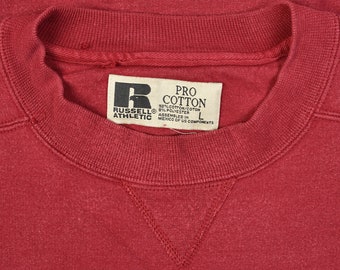 Russell Vintage Blank Sweatshirt Red - Large