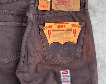 Levis 501 Jeans Brown Denim Made in Usa - Etsy