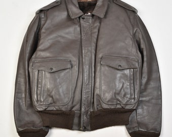 Vintage 1970s Excelled Leather Biker Jacket Motorcycle Police Style ...