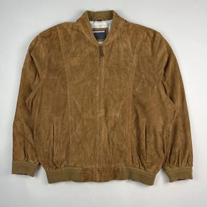 Suede Bomber Jacket Brown Vintage