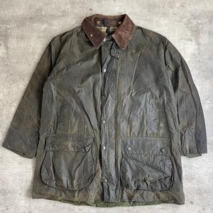 Barbour Border Waxed Jacket Green XL XXL