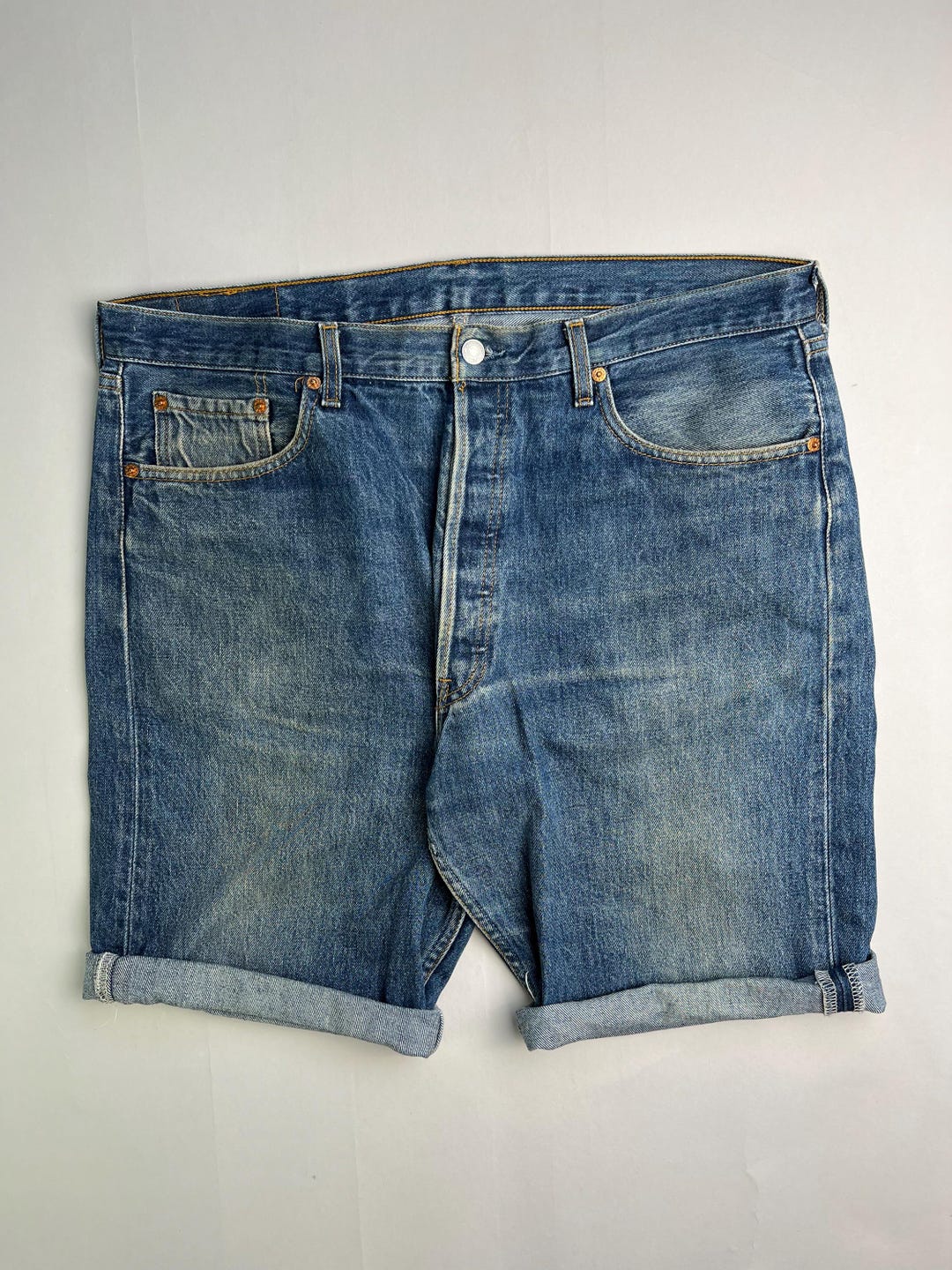 Levis 501 Jeans Shorts Blue Wash W38 - Etsy
