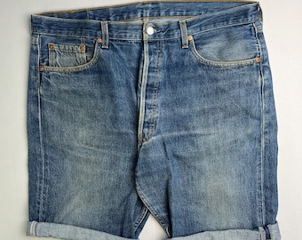 Levis 501 Jeans Shorts Blue Wash W38 - Etsy