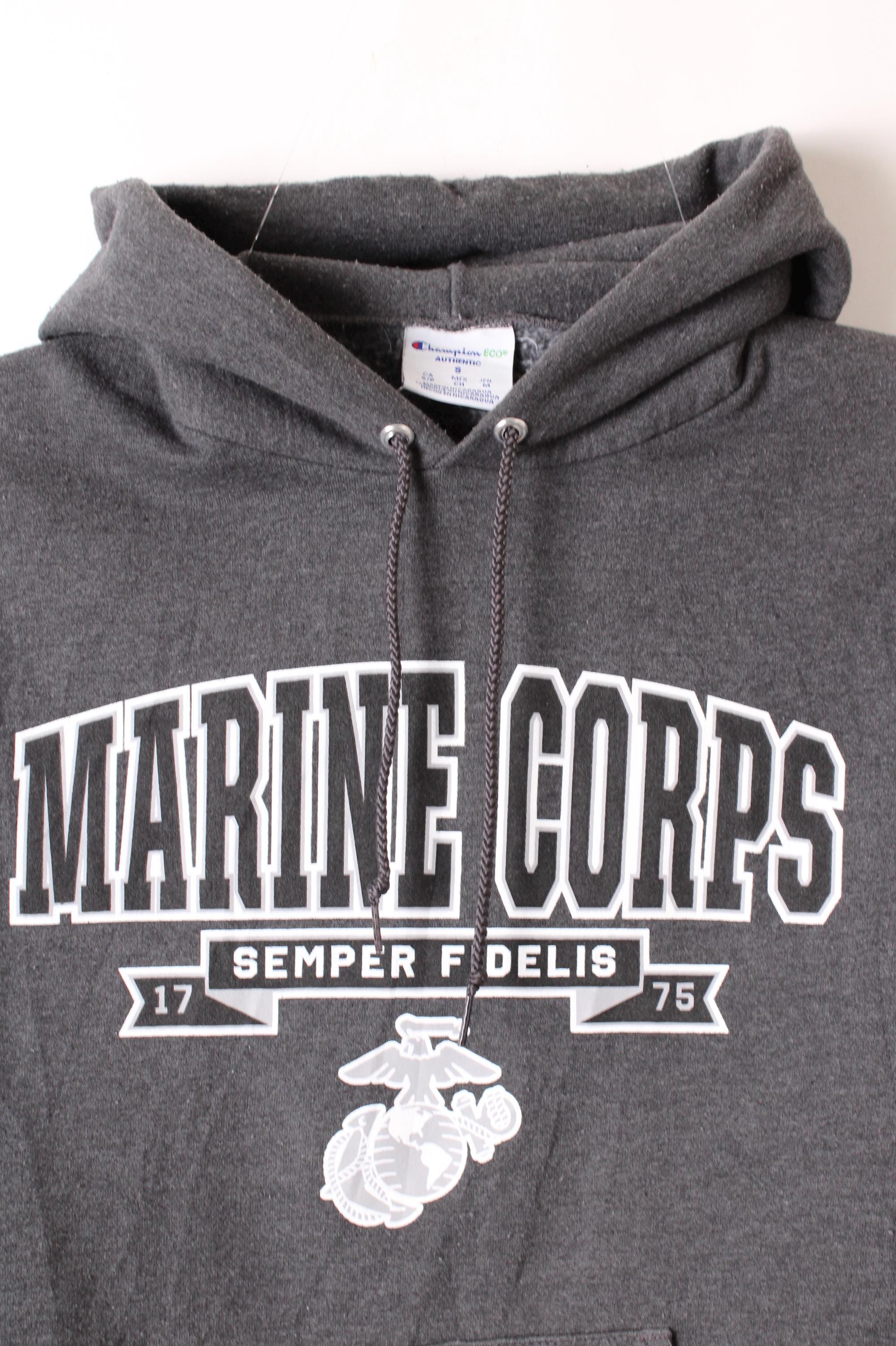 Champion Vintage Marine Corps Hoodie Gray Small - Etsy