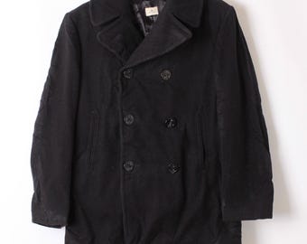 Schott Pea Coat US 740N Black Wool USN Military Style Size 36 - Etsy