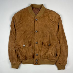 Suede Bomber Jacket Brown Vintage
