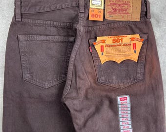 Levis 501 Jeans Brown Denim Made in Usa - Etsy