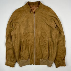 Suede Bomber Jacket Brown Vintage