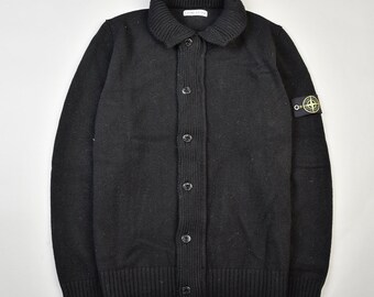 Stone Island Strickjacke Wollstrick Schwarz - Xxl