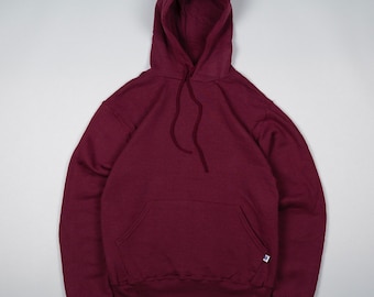 Russell Vintage Blank Hoodie Burgundy Red