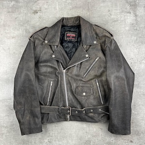 Bomb Boogie Leather Nail Jacket Faded Brown