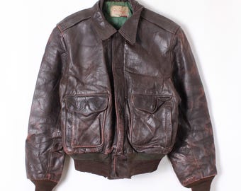 ビンテージ 50s レザー ボンバージャケット B3 ブラウン アメリカ製 40 ヴィンテージレザーボンバージャケット ブラウン XL - Etsy 日本