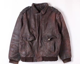 Original Rare Vintage 90s Victory Leather A-2 Type Indiana Jones