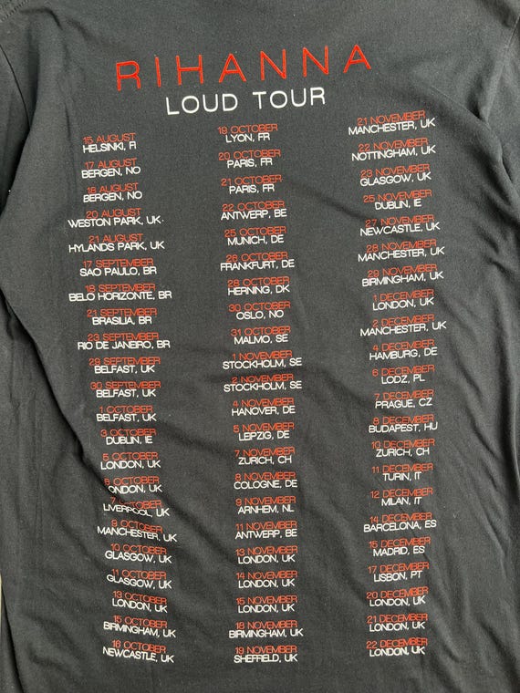 Rihanna Loud Tour Vintage T-shirt Rock Band Tee Rap Hip Hop - Etsy