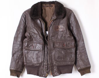 ヴィンテージ Schott 184SM 牛革 ダークチョコレートブラウン ボンバー