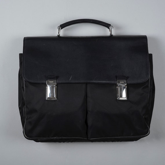 Prada Multi Pocket Leather/Nylon Work Bag Black - image 1