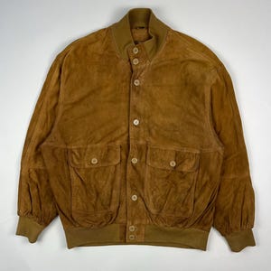 Suede Bomber Jacket Brown Vintage