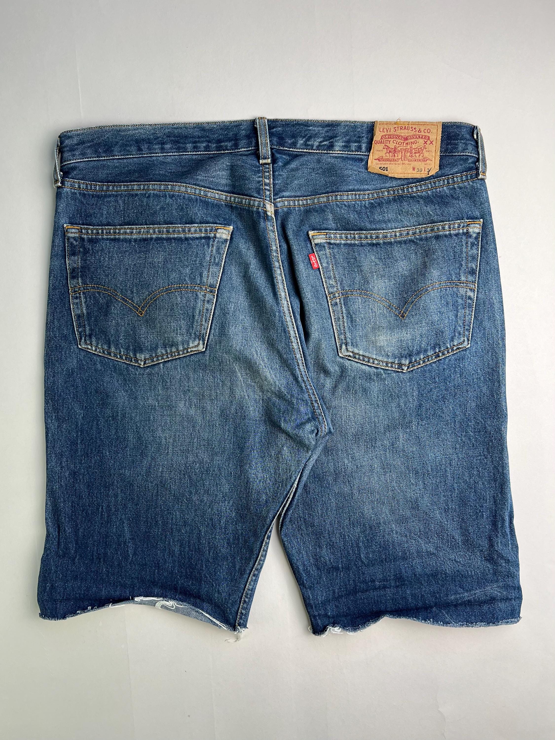Levis 501 Jeans Shorts Blue Wash W38 - Etsy