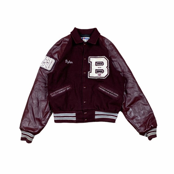 Varsity Jacket Meca Bordeaux vintage college jacke