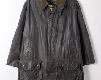 Vintage Barbour Beaufort Blue Wax Jacket | Size C42/112cm L - Www