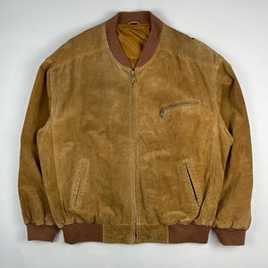 Suede Bomber Jacket Brown Vintage