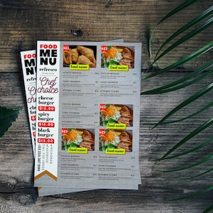 plantilla de menú de comida, plantilla de menú de camión de comida, menú de restaurante, menú de comida, plantilla de menú