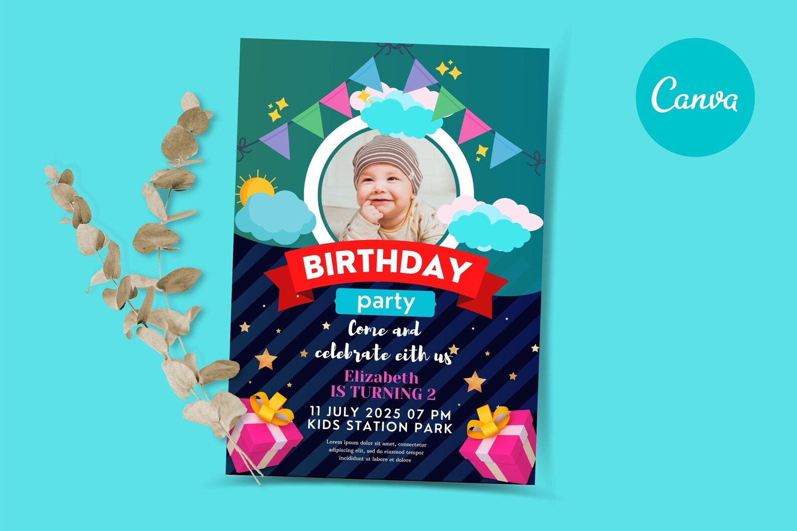 Birthday invitation template birthday invitation canva Etsy