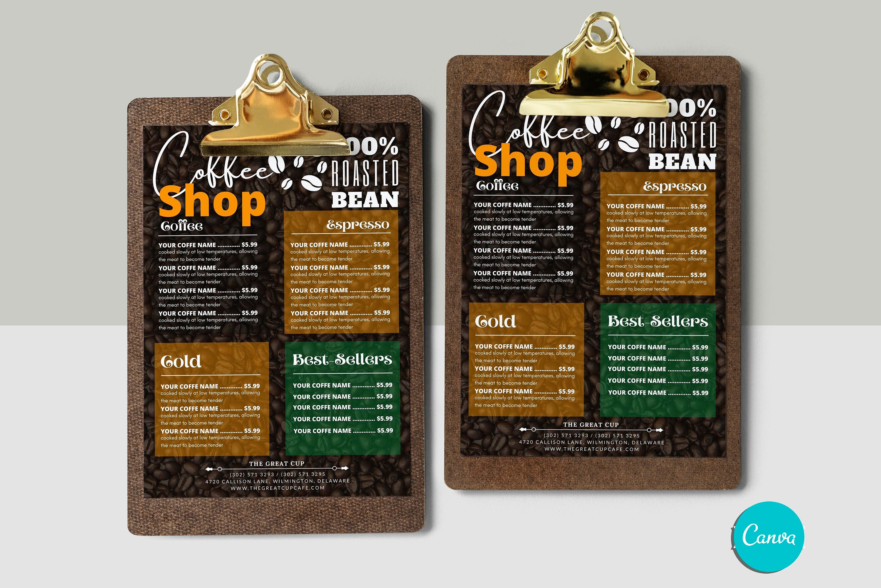 Edited Menu Template, Coffee Shop/ Bar Menu Design, Coffee Shop Price ...