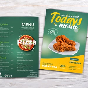 plantilla de menú de restaurante, menú de restaurante, menú de comida, plantilla de menú de comida, plantilla de menú de pizza, menú de hamburguesas, camión de comida, plantilla de menú de café